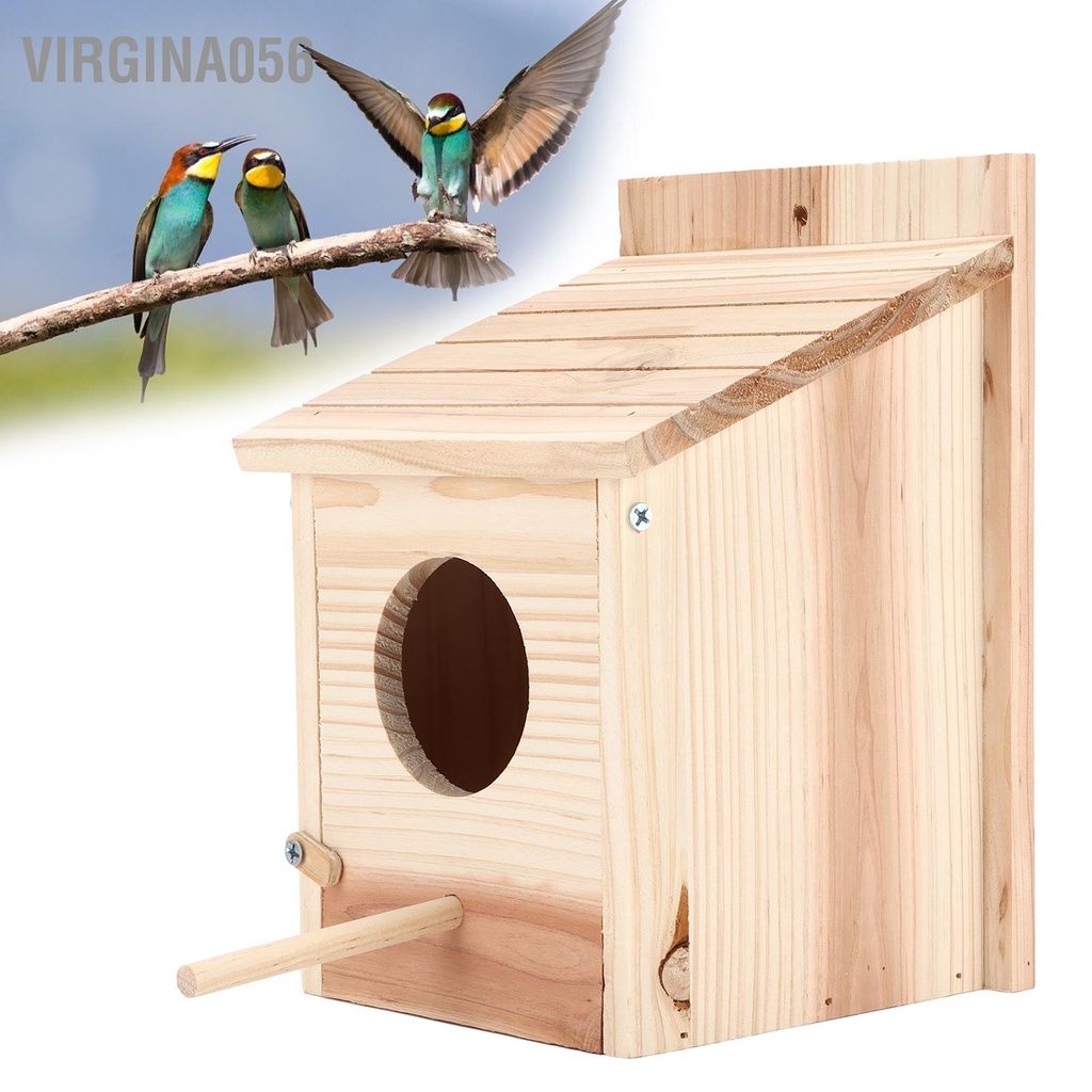 Có thể bán buôn Nhà Chim Bằng Gỗ Tự Nhiên Sáng Tạo Và An Toàn DIY virgina056 Hàng giao ngay