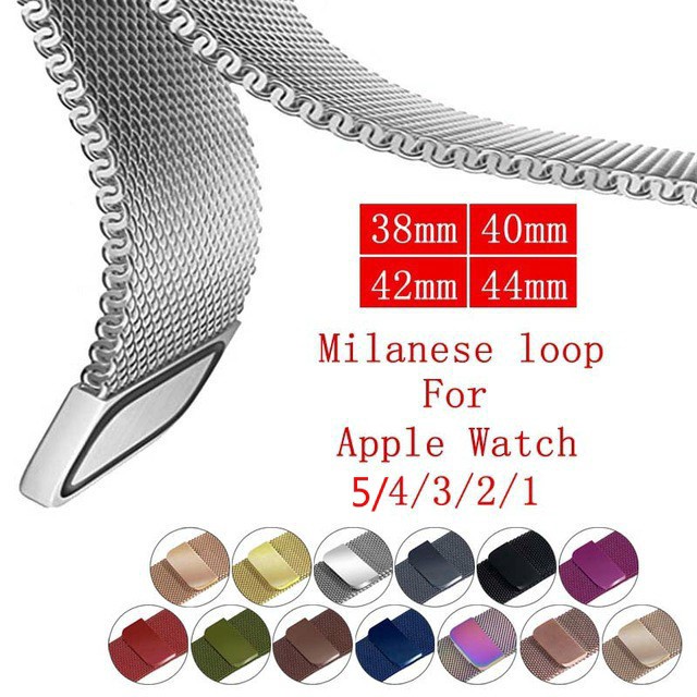 Sale 70% Dây đeo Milanese bằng thép không gỉ cho Apple , Black,For 38MM and 40MM Giá gốc 97,000 đ - 86B24