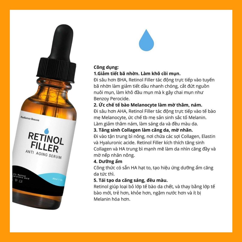 Retinol Filler - Radiance Beauva - Retinol Thu Nhỏ Lỗ Chân Lông- Căng Bóng Trẻ Hóa Da- Giảm Mụn | BigBuy360 - bigbuy360.vn
