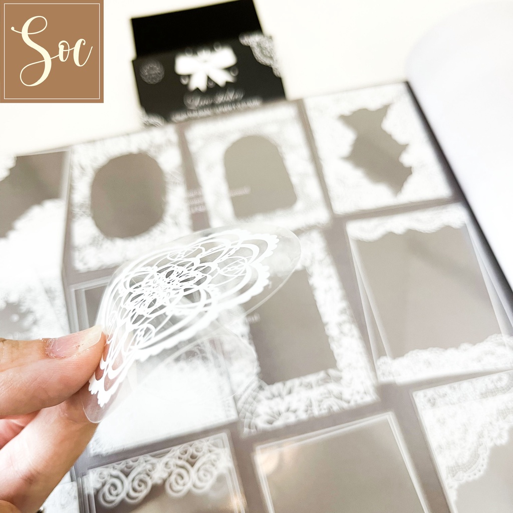 Gói Sticker Khung viền trong suốt trang trí Bullet Journal