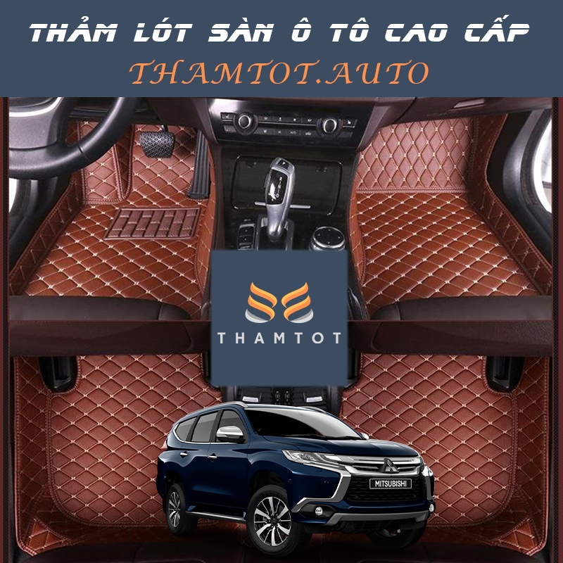 Thảm lót sàn ô tô 5D 6D Mitsubishi Pajero Sport  2013-2022 da PU cao cấp, không mùi, giảm tiếng ồn_Thamtot90