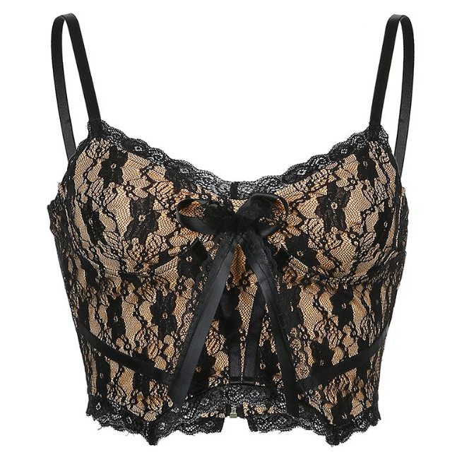 Áo croptop ren 2 dây HAC118 - Hỉn Hỉn Store