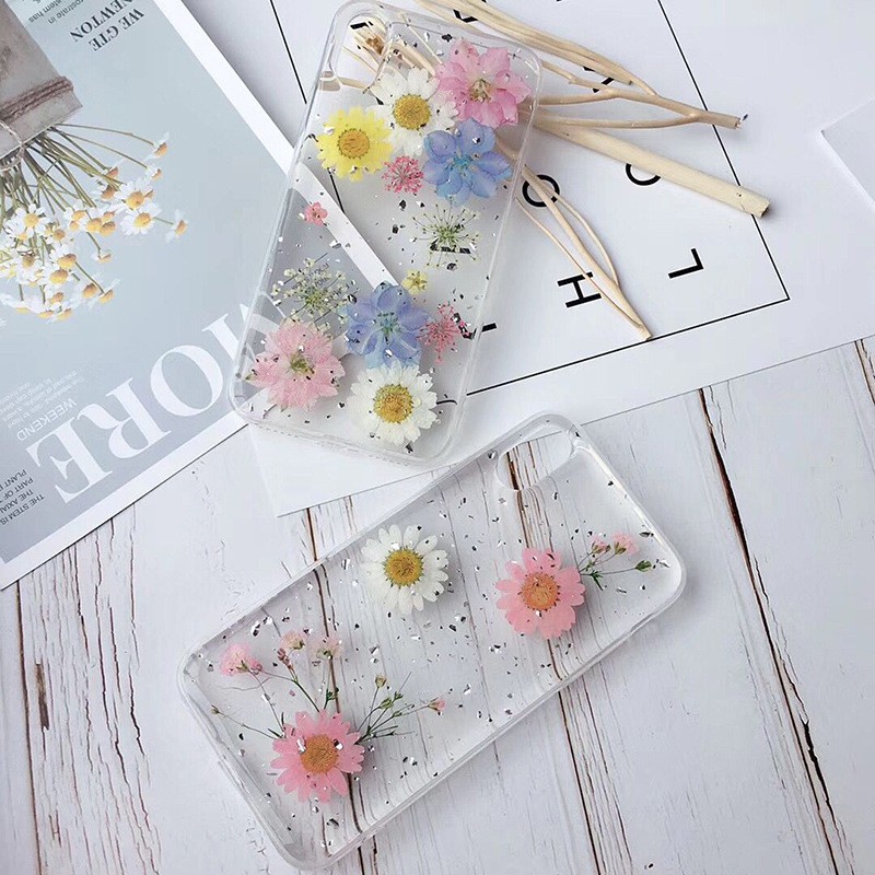 Ốp điện thoại trang trí hoa khô thủ công dành cho iphone 12 11 Pro Max XS MAX XR 6 6S 7 8 Plus SE2020 | BigBuy360 - bigbuy360.vn
