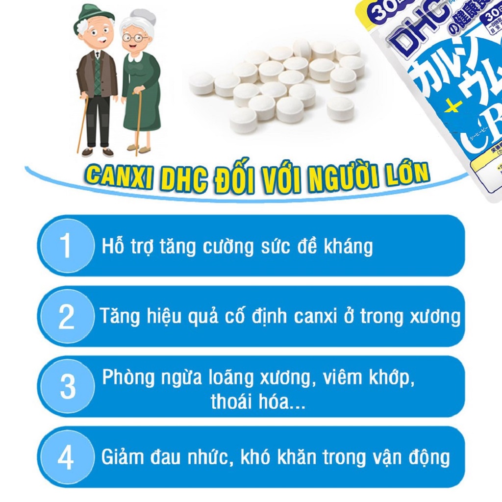 Viên uống Bổ sung Canxi DHC Calcium + CBP Nhật Bản