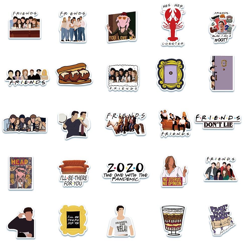 JOJO· Bộ Hình Dán Chống Thấm Friends, 50 tờ/bộ