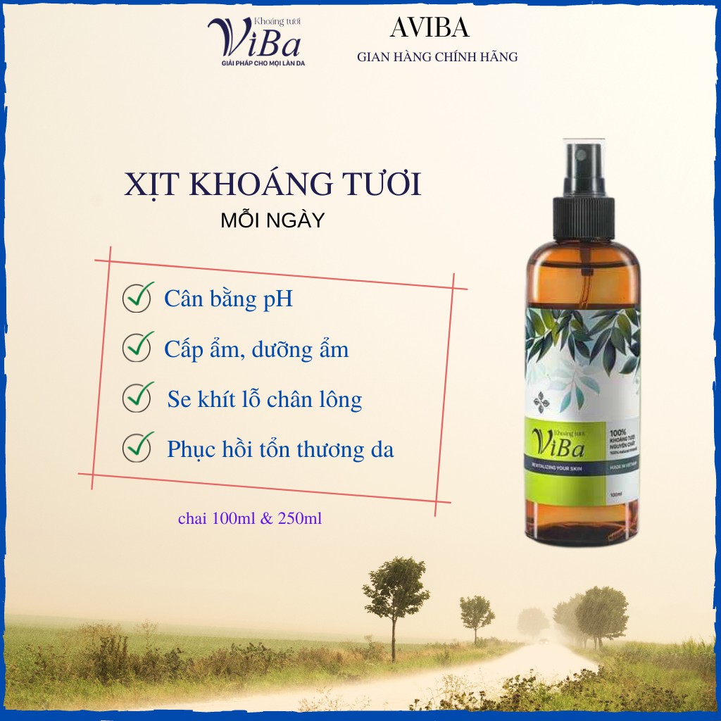 Xịt khoáng/khoáng tươi Viba cấp ẩm, cấp nước, kiểm soát dầu nhờn AVIBA store