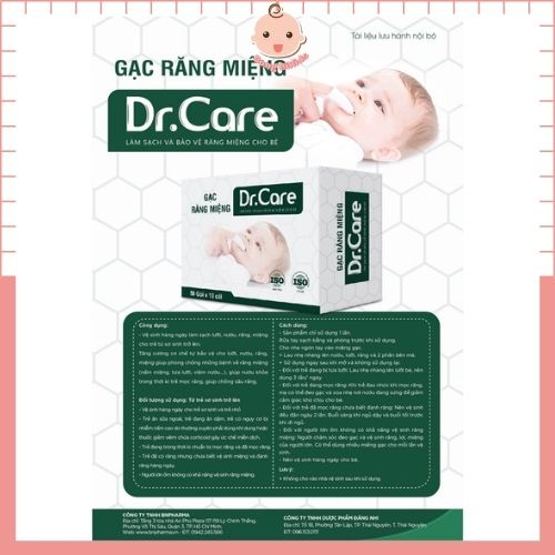 Rơ Lưỡi Cho Bé DR.CARE(Hộp 150 cái) Gạc Răng Miệng Cho Bé BÔNG BI KIDS STORE