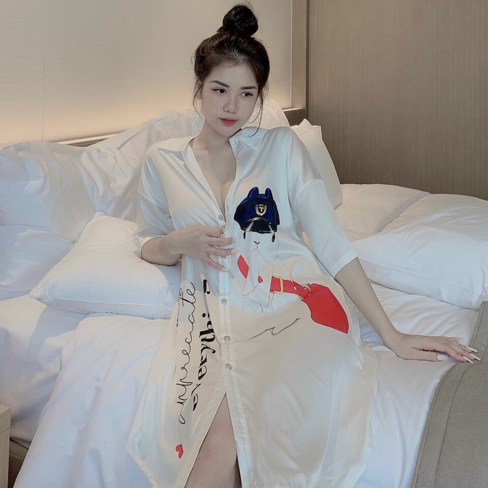 Váy Sơ Mi Thiết Kế In 3D Chất Lụa Latin Mềm Nhẹ Mát Phom 45-60kg | BigBuy360 - bigbuy360.vn