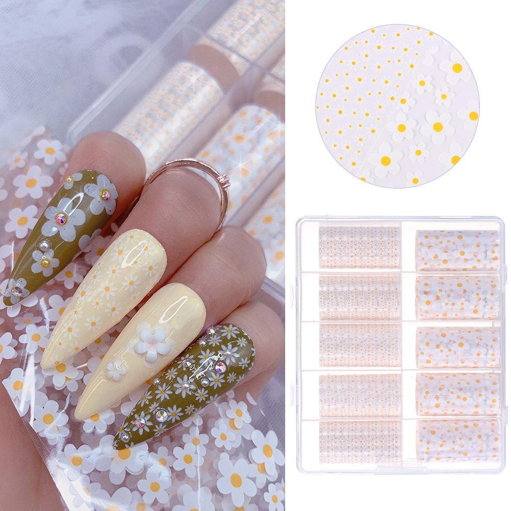 HS Giấy Foil Họa Tiết Hoa Dán Móng Nghệ Thuật