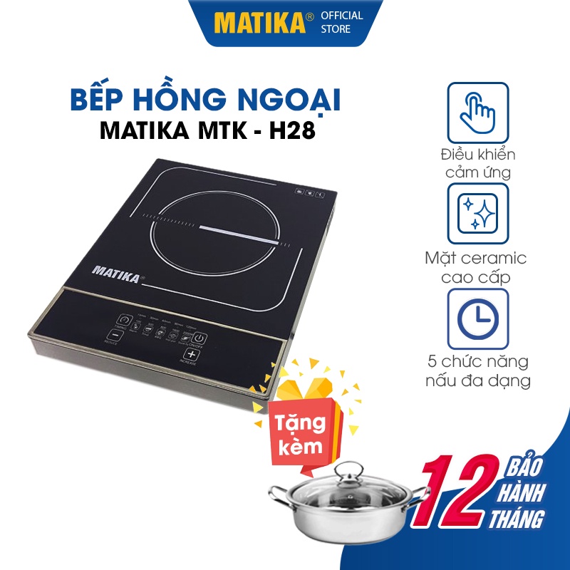 Bếp Hồng Ngoại Đơn MATIKA 1 Vòng Nhiệt MTK-H28