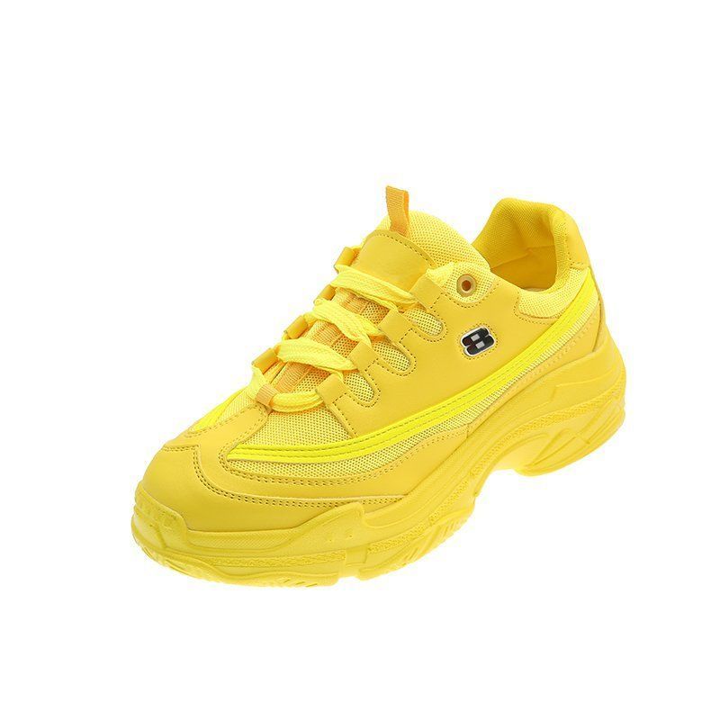 Giày Thể Thao Lưới Thoáng Khí Đế Dày Tăng Chiều Cao Màu Xanh Lá Huỳnh Quang Thời Trang Mùa Hè Cho Nữ