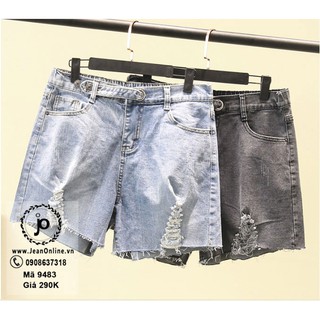 Bigsize Nữ - Short Jean Rách Lai (MS 9483) quần đùi, quần ngắn, quần jean