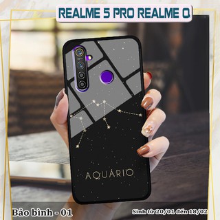 Ốp lưng kính 3D Realme 5 Pro/ Realme Q -cung hoàng đạo
