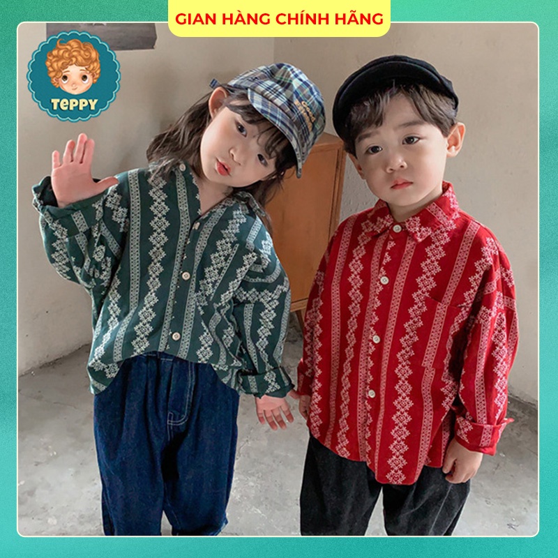 Áo sơ mi hoạ tiết cho bé