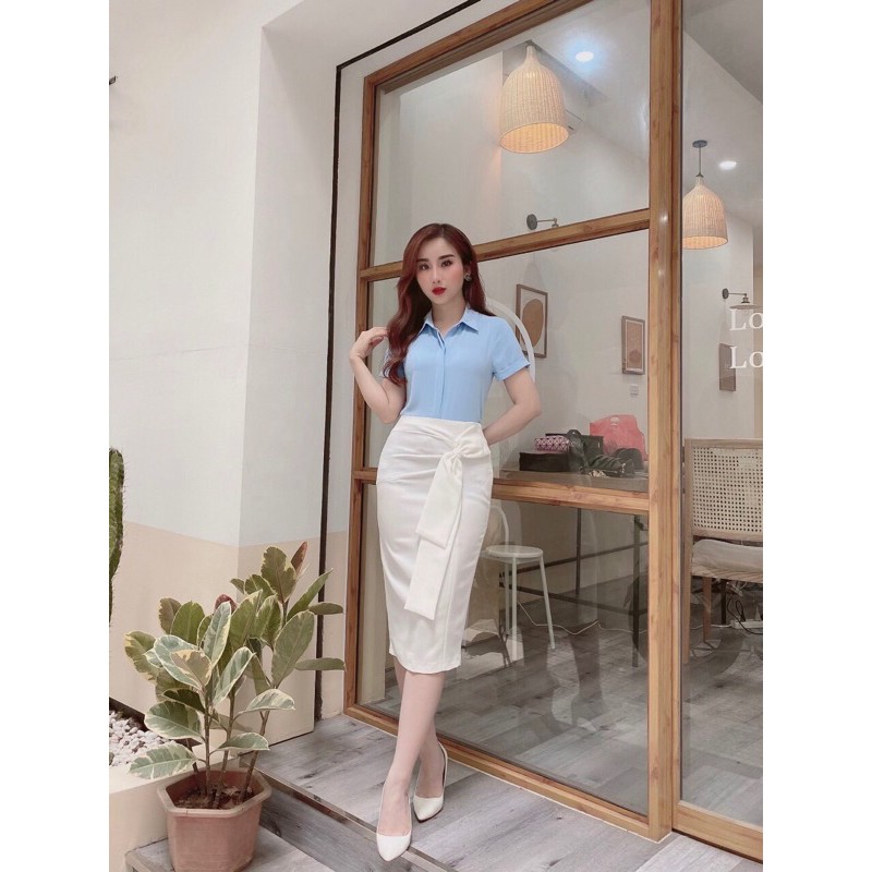 Cân váy dáng ôm noe eo xinh duyên dáng. chất dày co giãn nhẹ
