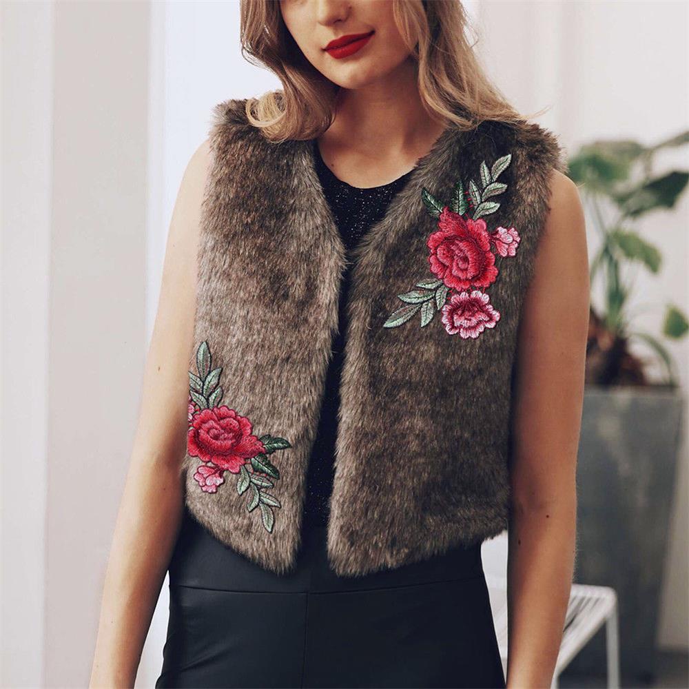 WATTLE Áo Khoác Sát Nách Giả Lông Thú Ấm Áp Thời Trang