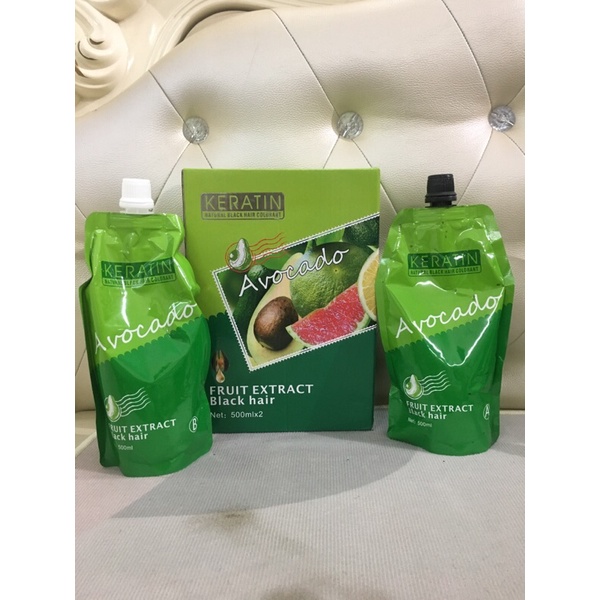 (Chính Hãng) Nhuộm tóc đen phủ bạc avocado thảo dược không dính da đầu 500ml