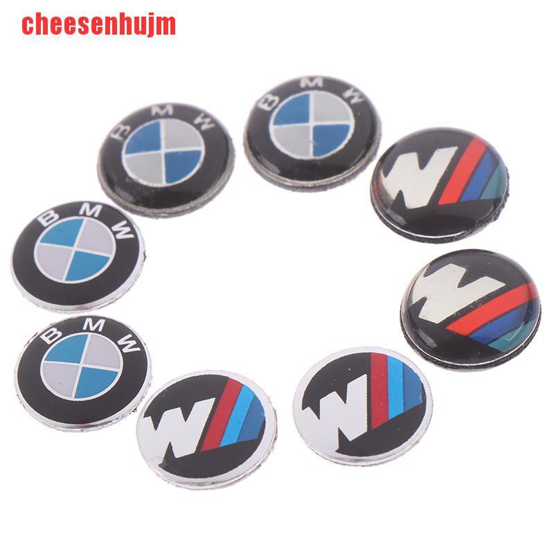 Bộ 2 Miếng Dán Logo 11mm Trang Trí Chìa Khóa Xe Hơi Bmw