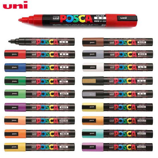 Bút vẽ trên nhiều chất liệu Uni Posca Paint Marker PC-5M ( bút lẻ, link 1)