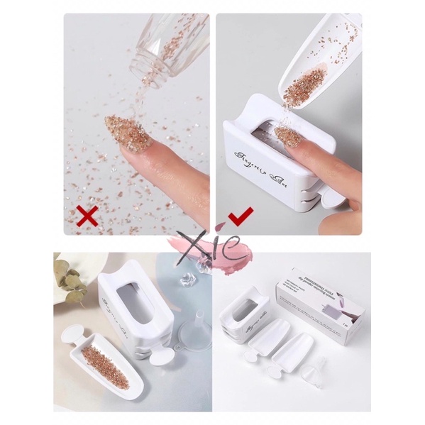 Khay hứng đá rắc nail, bột, nhũ trang trí móng các loại - Khay đựng nhũ rắc tiện lợi chuyên dụng 🎀