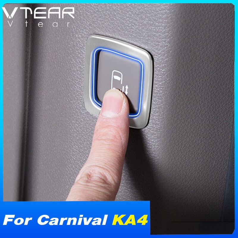 Phụ Kiện Trang Trí Nút Công Tắc Cửa Xe Hơi Kia Carnival KA4 2023 2022 2021 Bằng Thép Không Gỉ