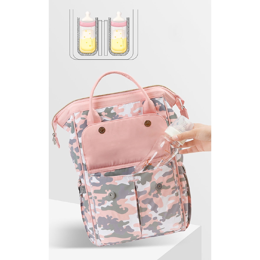 Ba lô đựng tã sữa dành cho mẹ và bé họa tiết Minnie Mickey Disney đáng yêu