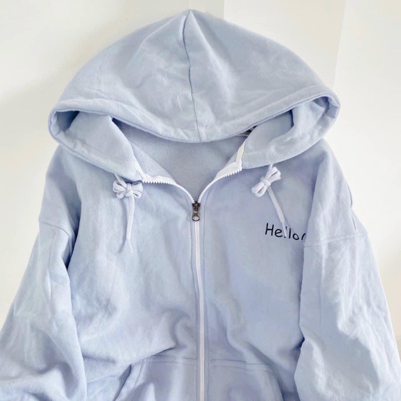 Áo khoác nỉ lót bông Hello unisex | BigBuy360 - bigbuy360.vn