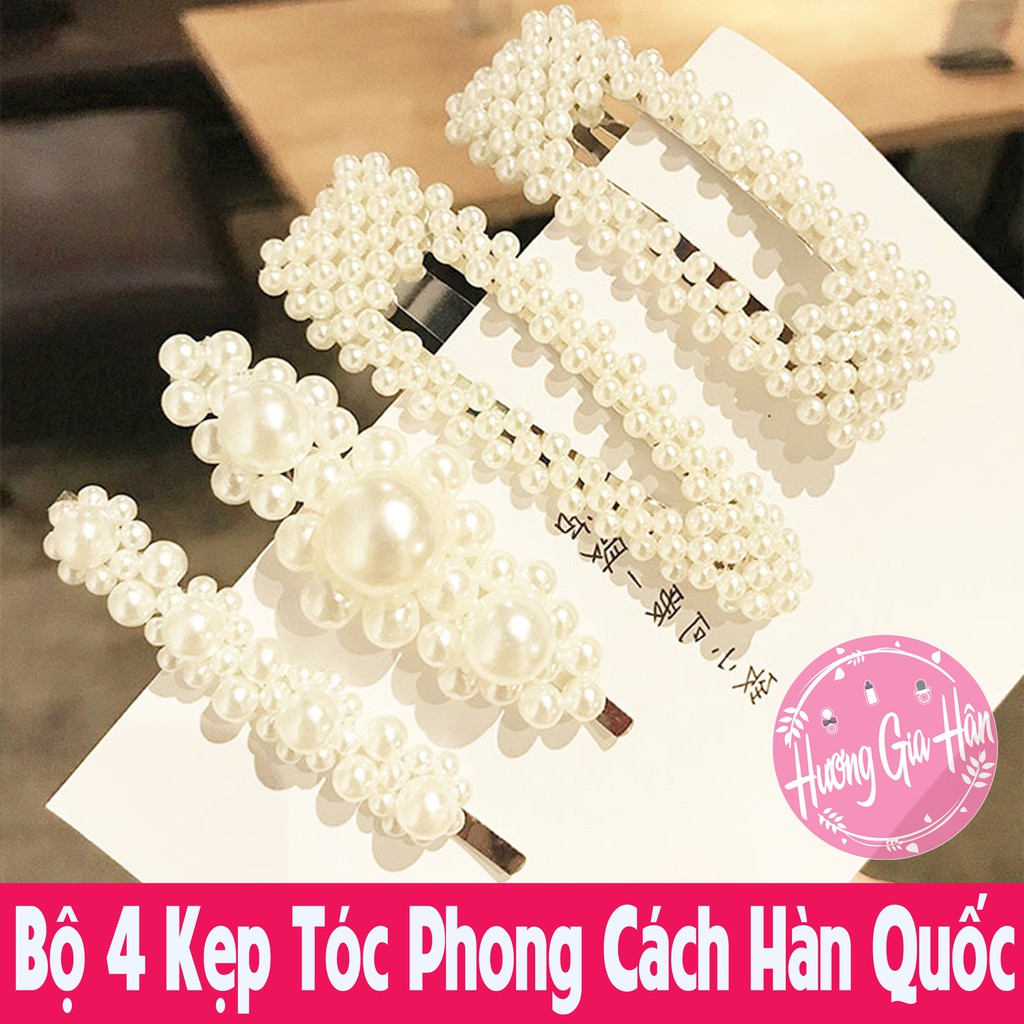 Bộ 4 Kẹp Tóc Công Chúa Phong Cách Hàn Quốc Dành Cho Phái Nữ