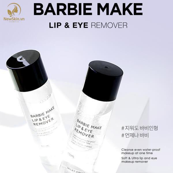 Nước Tẩy Trang Dành Cho Môi Và Mắt Milky Dress Barbie Make Lip &amp; Eye Remover