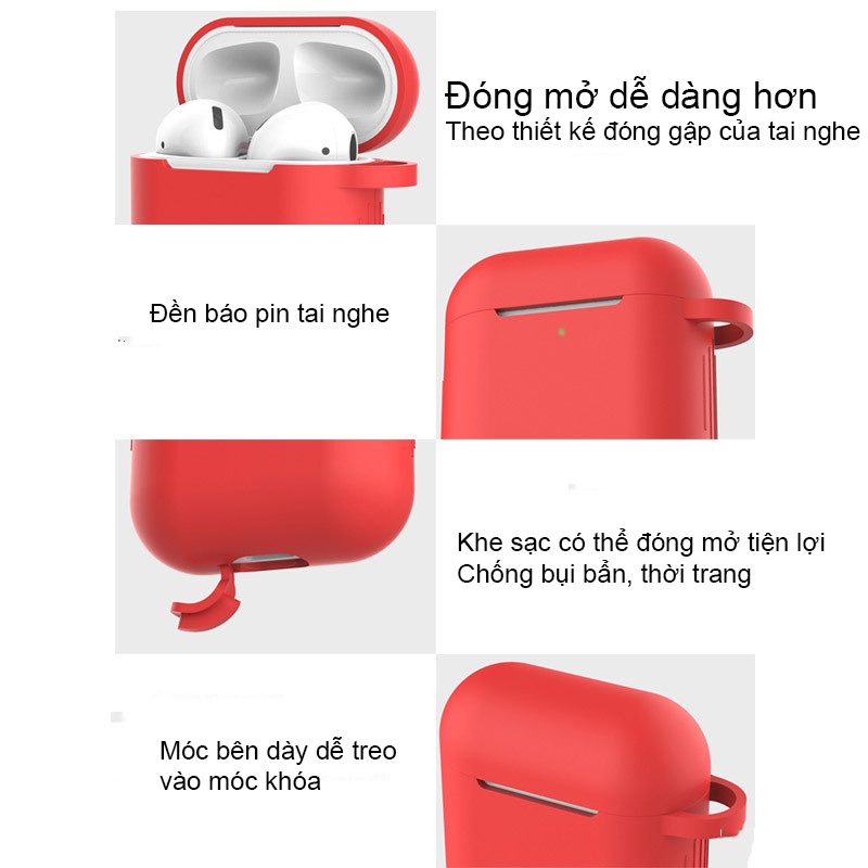 Bao Da Đựng Tai Nghe Không Dây HOLOCOM V01 - Tai Nghe Bluetooth Tặng Kèm Móc Treo - Bảo Vệ Tai Nghe Chống Va Đập