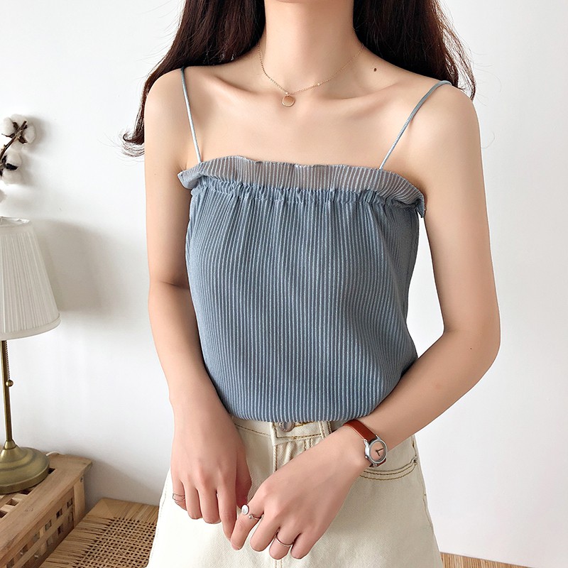 Áo dây không tay phong cách retro thời trang cho nữ