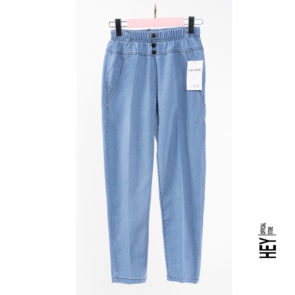Quần jean nữ dáng baggy cạp chun, co giãn 4 chiều vải bò xuất khẩu có 3 màu, đủ size từ 40kg-80kg V193 - HEY OFFICAL | BigBuy360 - bigbuy360.vn