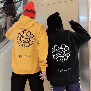 ÁO HOODIE NỈ HOA CÚC UNISEX, 2 MÀU VÀNG ĐEN