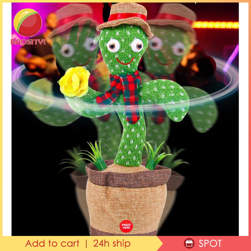 [BAOSITY1]Electronic Dancing Cactus Toy Swing Kid Bedroom Car Desktop Home Ornament