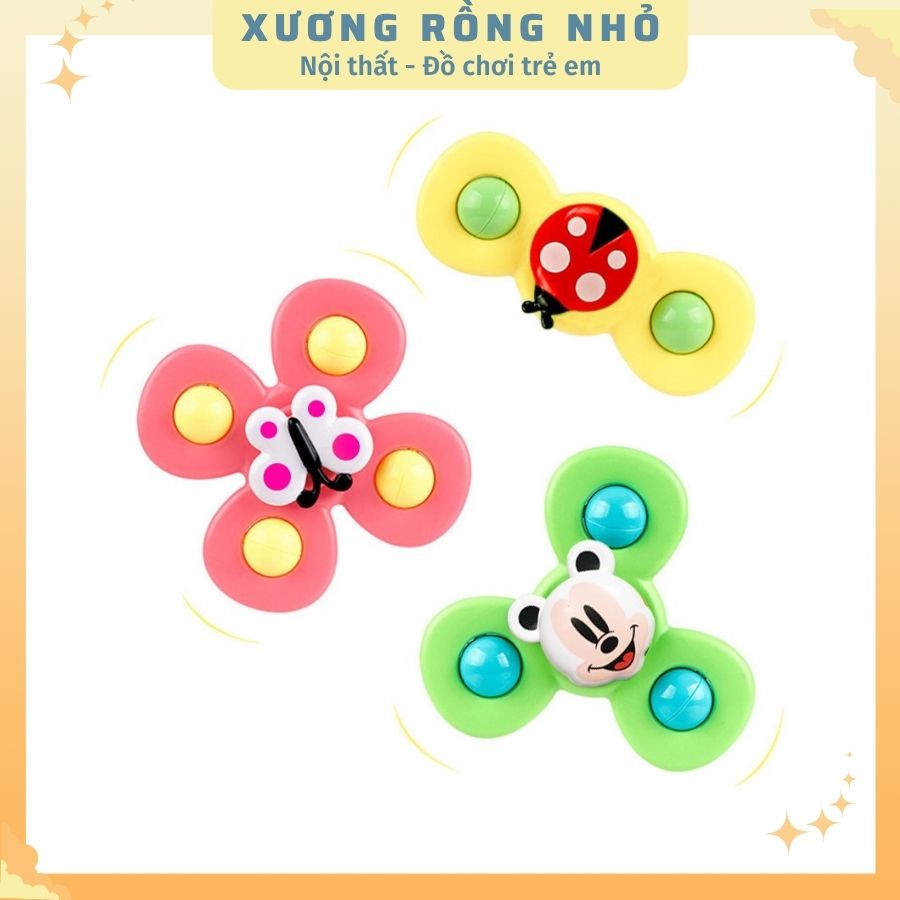 Set 3 con quay spinner, chong chóng dính tường, âm thanh vui nhộn cho bé