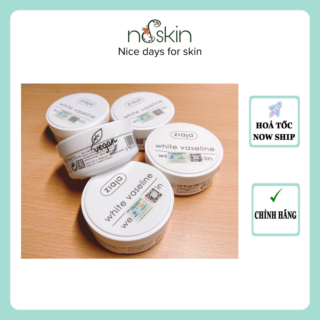 Sáp dưỡng môi vaseline ngăn ngừa nứt nẻ, khô môi Ziaja White Vaseline 30g