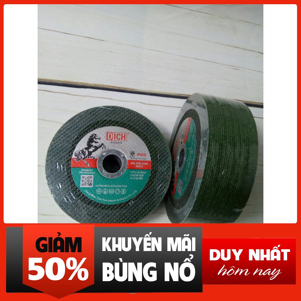 [HÀNG CHÍNH HÃNG] [ ẢNH THẬT]   ĐÁ CẮT 100MM NGỰA XANH 1 HỘP 50 VIÊN  [CHO KHÁCH XEM HÀNG]