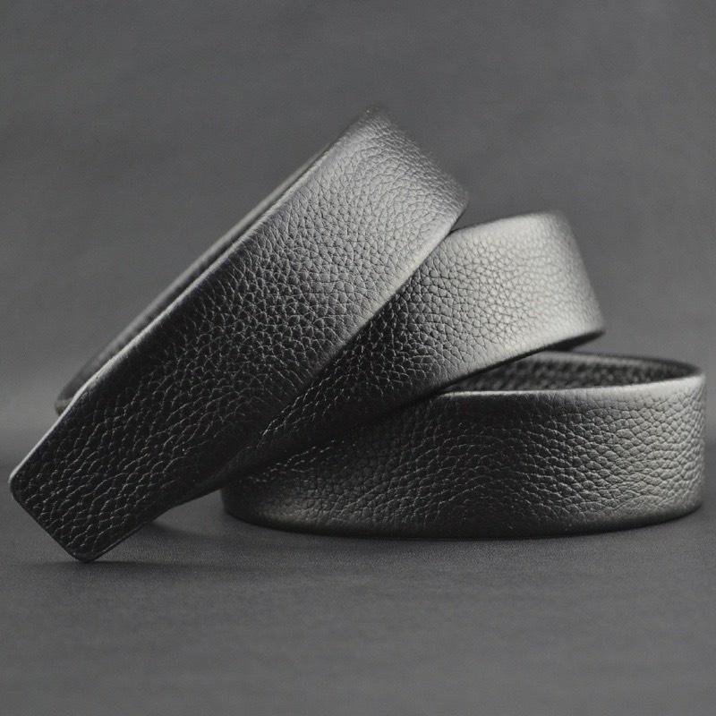 Dây Thắt Lưng Nam Da Bò TM301 Thiết Kế Khóa Tự Động Rộng 3.5cm Hai Màu Đen Và Nâu Dây Da Thay Thế Không Mặt Khóa