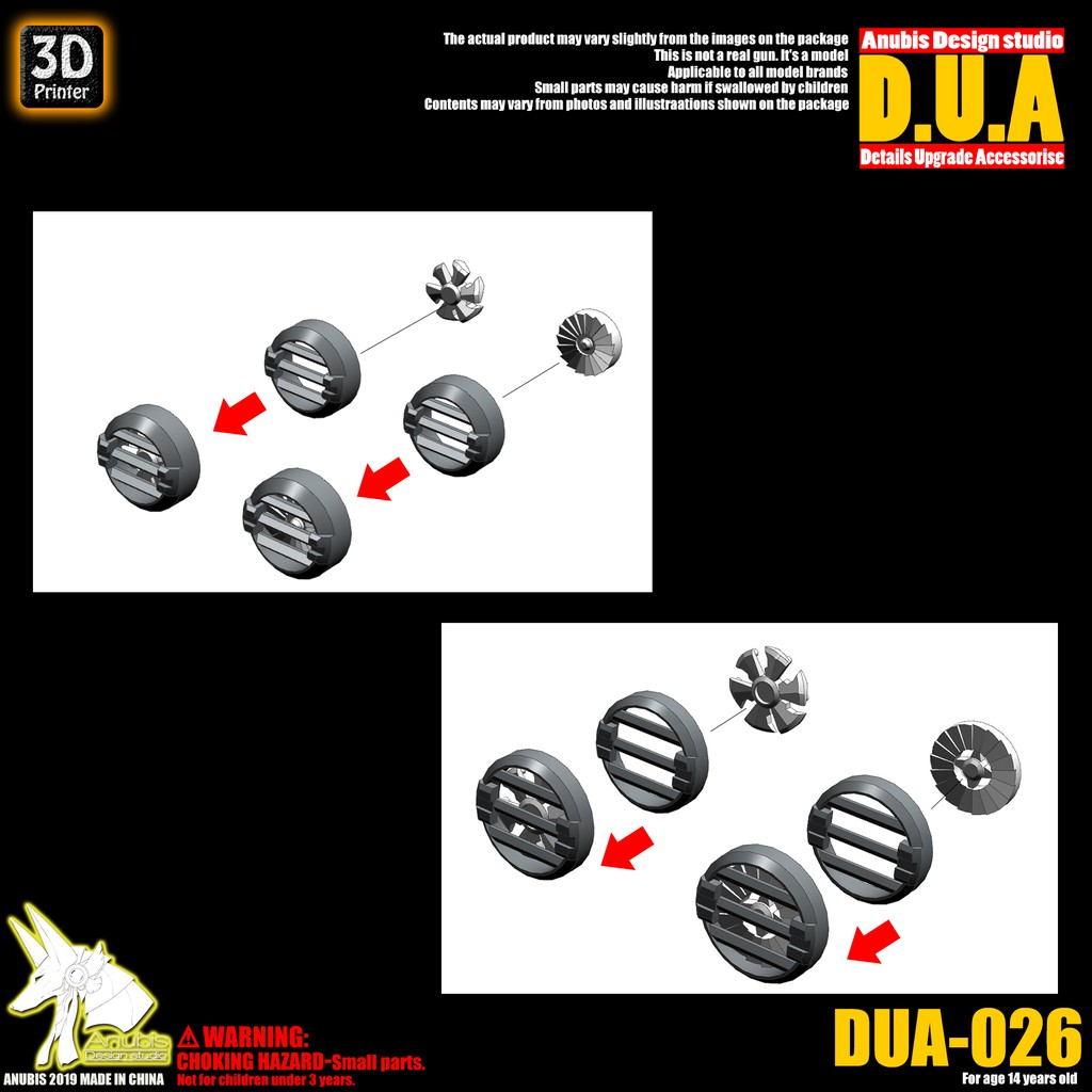 Phụ kiện mod ANUBIS - Chi tiết nhựa mô hình in 3D DUA026
