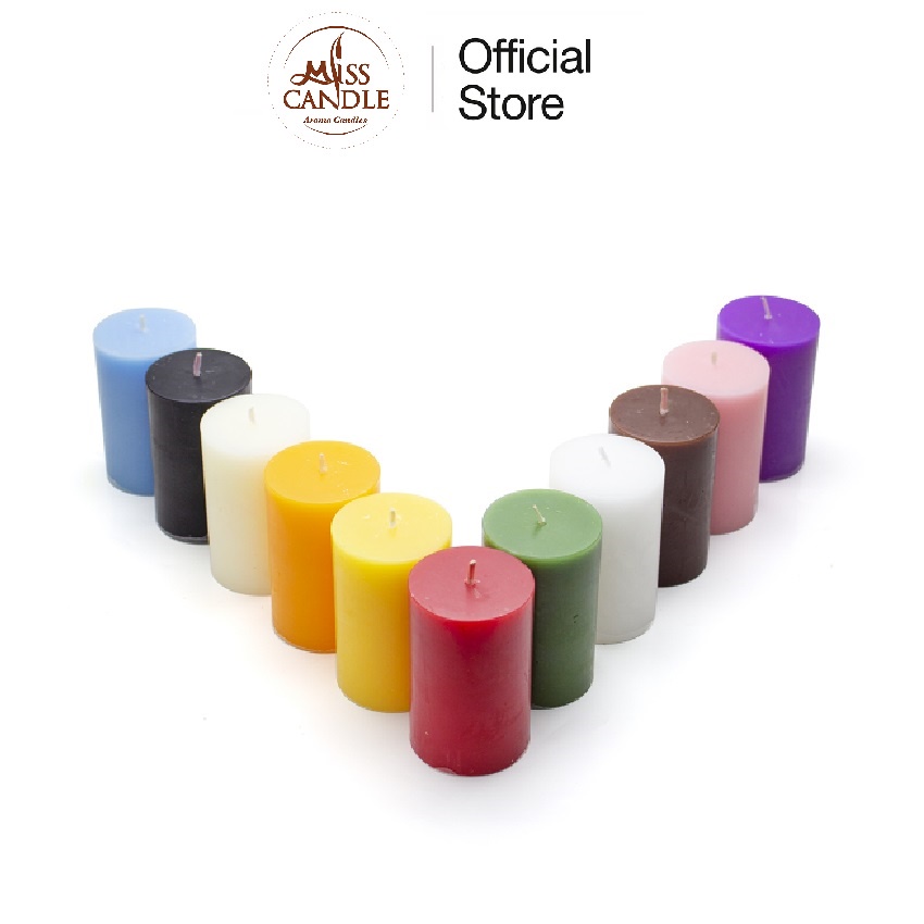 Nến trụ tròn không mùi D5H8 Miss Candle NQM6217 - tùy chọn nhiều màu sắc, đường kính 5 cm, cao 8cm, dùng trang trí