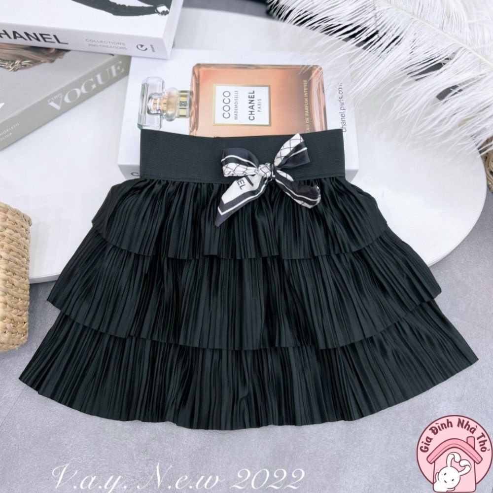 Chân váy đầm, váy tầng jean bò cho bé gái