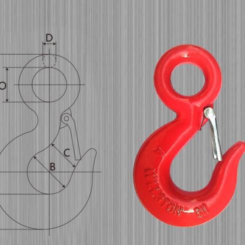 Móc cẩu móc treo có khóa an toàn  chịu tải 500kg,1 tấn, 2 tấn, 3 tấn, 5 tấn cáp thép THÁI BÌNH VINA