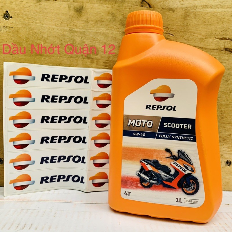Nhớt Cao Cấp Xe Tay Ga Repsol Moto Scooter 4T 5W-40 Fully Synthetic 1 Lit - Made in Spain