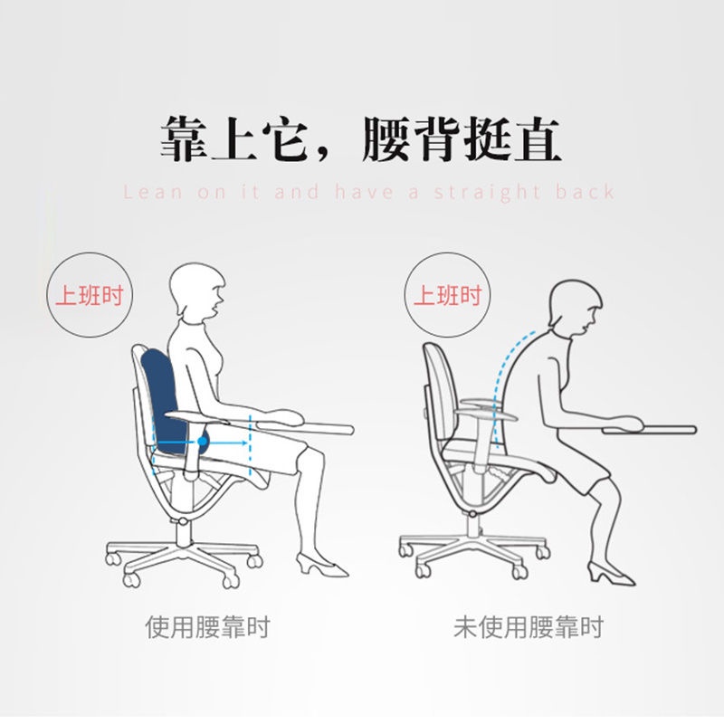 Gối Đệm Thắt Lưng Lót Ghế Ngồi Văn Phòng/Xe Hơi