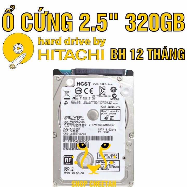 HDD 2.5” Hitachi 320GB (HGST)– Ổ cứng Laptop chính hãng – Bảo hành 12 tháng – Mới 99% – Tháo từ máy nhập khẩu