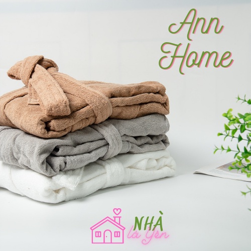 Áo Choàng Tắm Bông Khách Sạn Cao Cấp Choàng Ngủ Cotton Thấm Hút Unisex 23958 Annhome