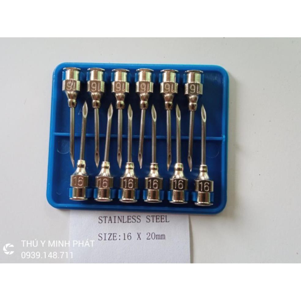 1 hộp (10 cây) kim inox số 7, 9, 12 ngắn, 12 dài, 16