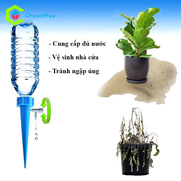 Vòi tưới cây nhỏ giọt thông minh tự động gắn chai nhựa tiện dụng, tưới cây khi bạn vắng nhà