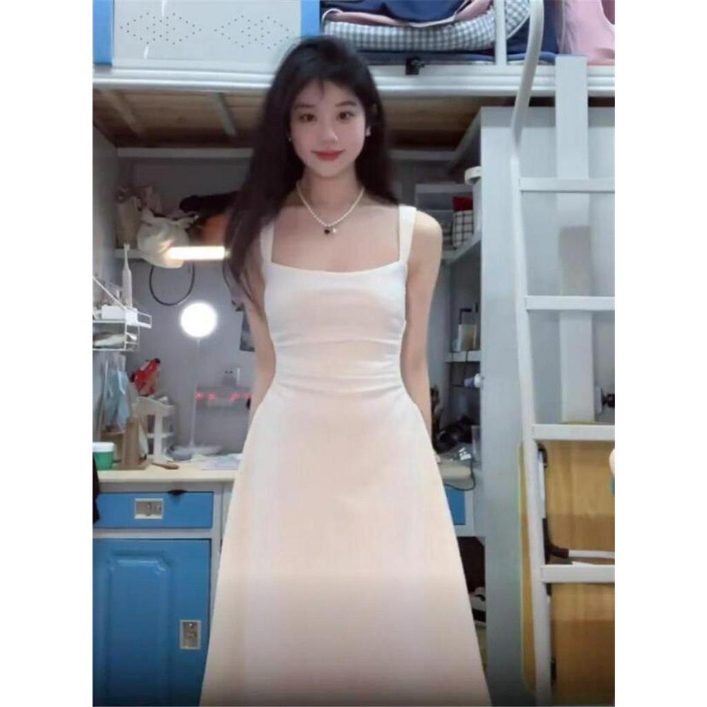 Đầm Hai Dây Màu Trắng Dáng Ôm Phong Cách Pháp Thời Trang Mùa Hè Hàng Mới 63467