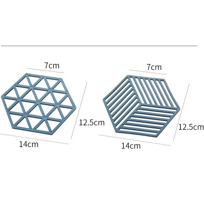 ❌GIÁ SỈ❌Miếng Lót Nồi, Đế Lót Nồi Bát Đĩa Cách Nhiệt Chất Liệu Silicol Họa Tiết Hình Học 88294